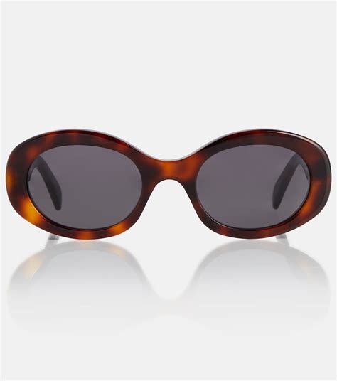 Triomphe 01 oval sunglasses in brown 